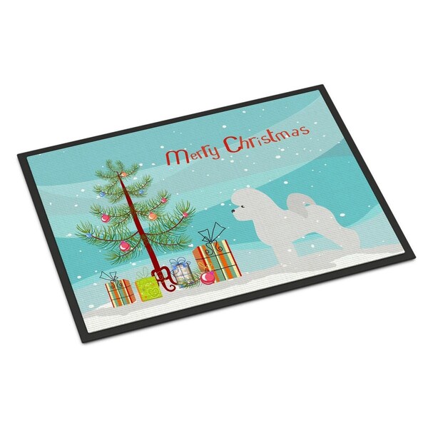Carolines Treasures Bichon Frise Merry Christmas Tree Indoor or Outdoor Mat 18x27 BB2963MAT - main